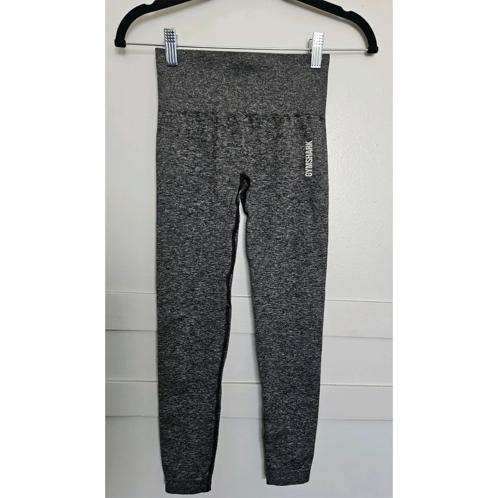 GYMSHARK black gray marl adapt seamless leggings - Picture 1 of 5